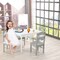 Kids 5 Pieces Table and Chair Set Wooden Children Activity Playroom Furniture Gift
